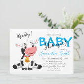 Faire-part Baby shower de vache (Debout devant)