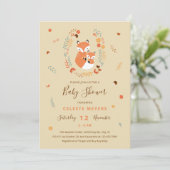 Faire-part Baby shower Fall Mom and Baby Fox (Debout devant)
