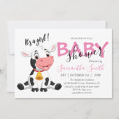 Faire-part Baby shower Fille de vache (Devant)