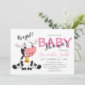 Faire-part Baby shower Fille de vache (Debout devant)