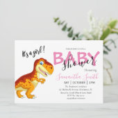 Faire-part Baby shower fille rose (Debout devant)