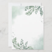 Faire-part Baby shower Floral Vert Sage Affiche de bienvenue (Dos)