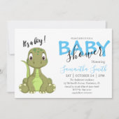 Faire-part Baby shower garçon T rex (Devant)