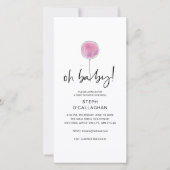 Faire-part Baby shower numérique Pink Balloon Cellphone Vite (Devant)