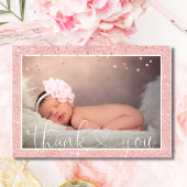 Faire-part Baby shower Parties scintillant rose MERCI fille |