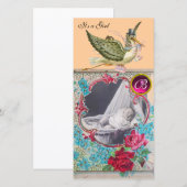 Faire-part BABY SHOWER STORE MONOGRAM, rubis (Devant / Derrière)
