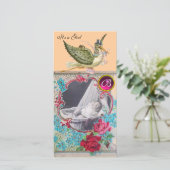 Faire-part BABY SHOWER STORE MONOGRAM, rubis (Debout devant)