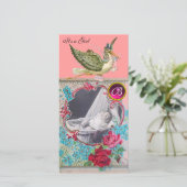 Faire-part BABY SHOWER STORE MONOGRAM, rubis (Debout devant)