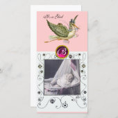 Faire-part BABY SHOWER STORE SWIRLS MONOGRAM rubis blanc (Devant / Derrière)