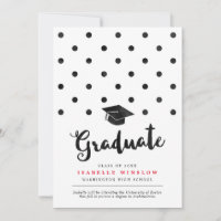 Bac de graduation Pois noir mignon