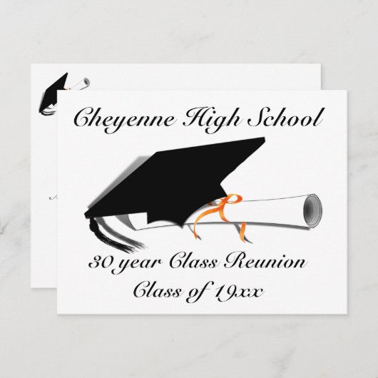 Faire-part Bac d'obtention du diplôme - Réunion de classe sec (Devant / Derrière)