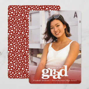 Faire-part Bac rouge graduation personnalisée photo audacieus