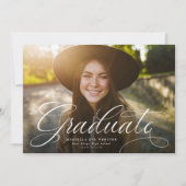 Faire-part Baccalauréat en écriture simple élégante graduatio (Devant)