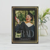 Faire-part Baccalauréat en photo à la frontière de l'or (Debout devant)