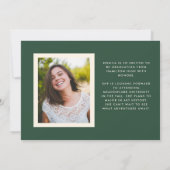 Faire-part Baccalauréat en photo de la simplicité rétro Vert  (Dos)