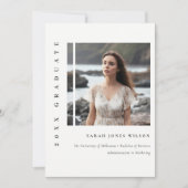 Faire-part Baccalauréat simple en noir et blanc (Devant)