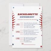 Faire-part Bachelorette Sport de baseball Scavenger (Devant)