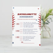 Faire-part Bachelorette Sport de baseball Scavenger (Debout devant)