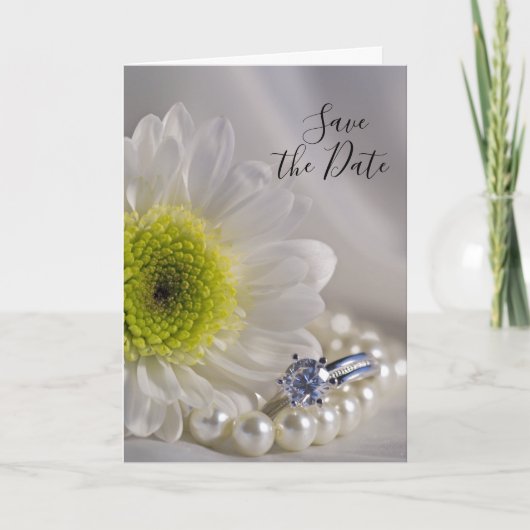 Faire-part Baise blanche et mariage de bague en diamant Enreg (Devant)