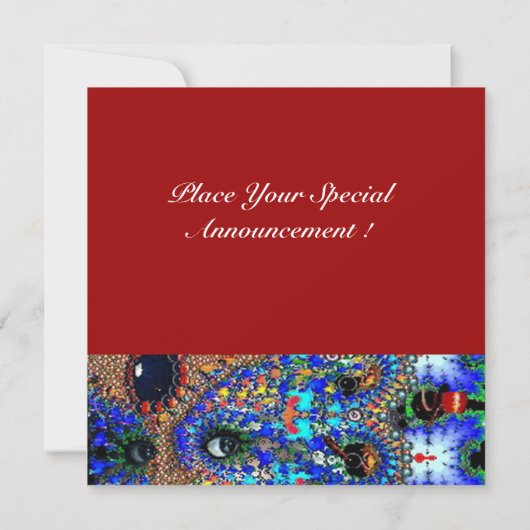 Faire-part Bal Masquerade Mardi Gras EPHÉMÉRAL, Masque Bleu (Dos)