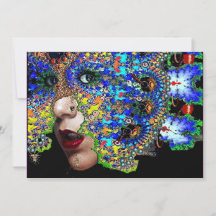 Faire-part Bal Masquerade Mardi Gras EPHÉMÉRAL, Masque Bleu