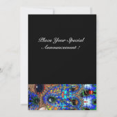 Faire-part Bal Masquerade Mardi Gras EPHÉMÉRAL, Masque Bleu (Dos)