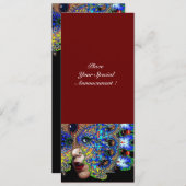 Faire-part Bal Masquerade Mardi Gras EPHÉMÉRAL, Masque Bleu (Devant / Derrière)