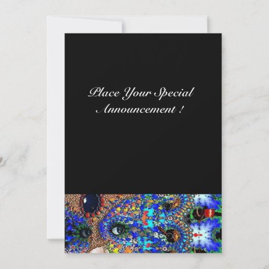 Faire-part Bal Masquerade Mardi Gras EPHÉMÉRAL, Masque Bleu (Dos)