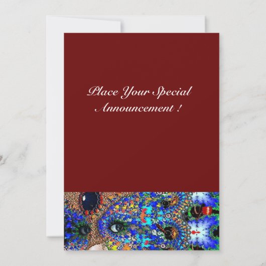 Faire-part Bal Masquerade Mardi Gras EPHÉMÉRAL, Masque Bleu (Dos)