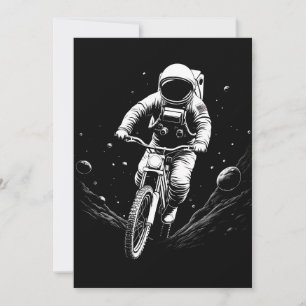 Faire-part Balade à vélo d'astronaute cosmique Aventure spati
