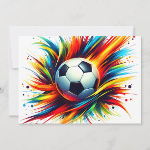 Faire-part Balle de football Splash Futuriste Football Abstra