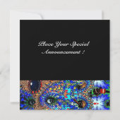 Faire-part Balle Mascarade Mardi Gras EPHÉMERAL, Masque Bleu (Dos)