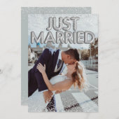 Faire-part Ballets en argent juste mariés Mariage Photo (Devant / Derrière)