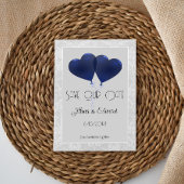 Faire-part Ballons Coeur Bleu Enregistrer La Date Annonce