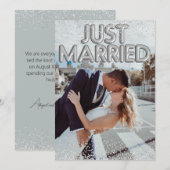 Faire-part Balloons Argent "Jeunes Mariés" Photo de Mariage (Devant / Derrière)