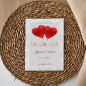 Faire-part Balloons Red Heart Enregistrer La Date Annonce