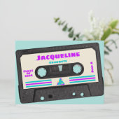 Faire-part Bande de mélange violet des années 80 rétro 2025 (Debout devant)