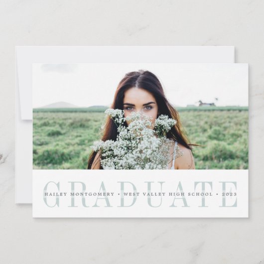 Faire-part Bande simple | Deux diplômes photo (Devant)