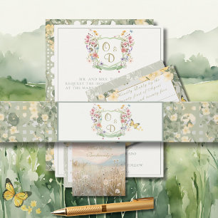 Faire-part Bandeau de invitation de jardin de fleurs sauvages