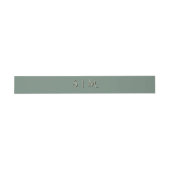 Faire-part Bandeau de mariage à monogramme Deep Sage (Plat)