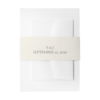 Faire-part Bandeau de mariage minimal olive pour invitation