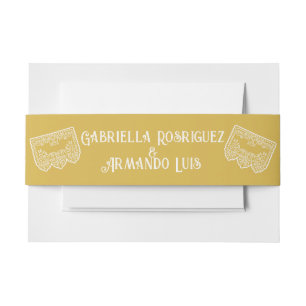 Faire-part Bandeau de mariage moderne jaune moutarde