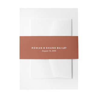 Faire-part Bandeau de mariage monogramme en terre cuite 