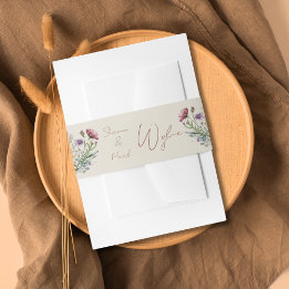 Faire-part Bandeau de mariage pour jardin de fleurs sauvages