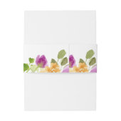Faire-part Bandeau de ventre d'invitation avec des fleurs vio (Dos Example)
