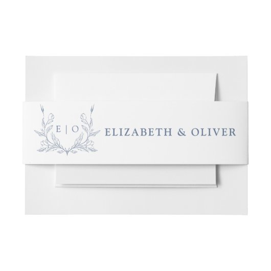 Faire-part Bandeau de ventre d'invitation de mariage à monogr (Devant Example)