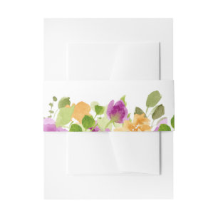 Faire-part Bandeau de ventre d'invitation Fleurs violettes et