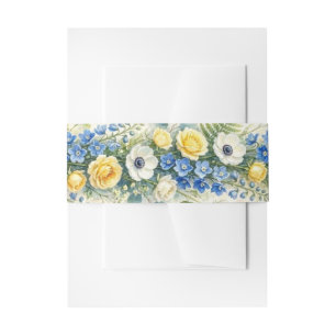 Faire-part Bandeau de ventre d'invitation Indigo & Yellow Blo