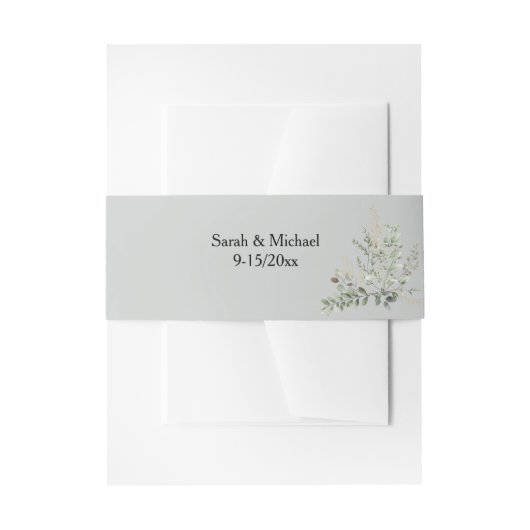 Faire-part Bandeau ventral de verdure d'eucalyptus (Devant example)