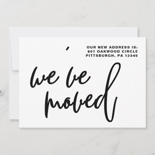 Faire-part Bandes noires et blanches Changement d'adresse (Devant)